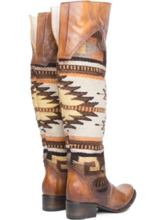Freebird by Steven Shoes - Freebird by Steven Sun Boots Southwestern Over the Knee Boots Size 8
